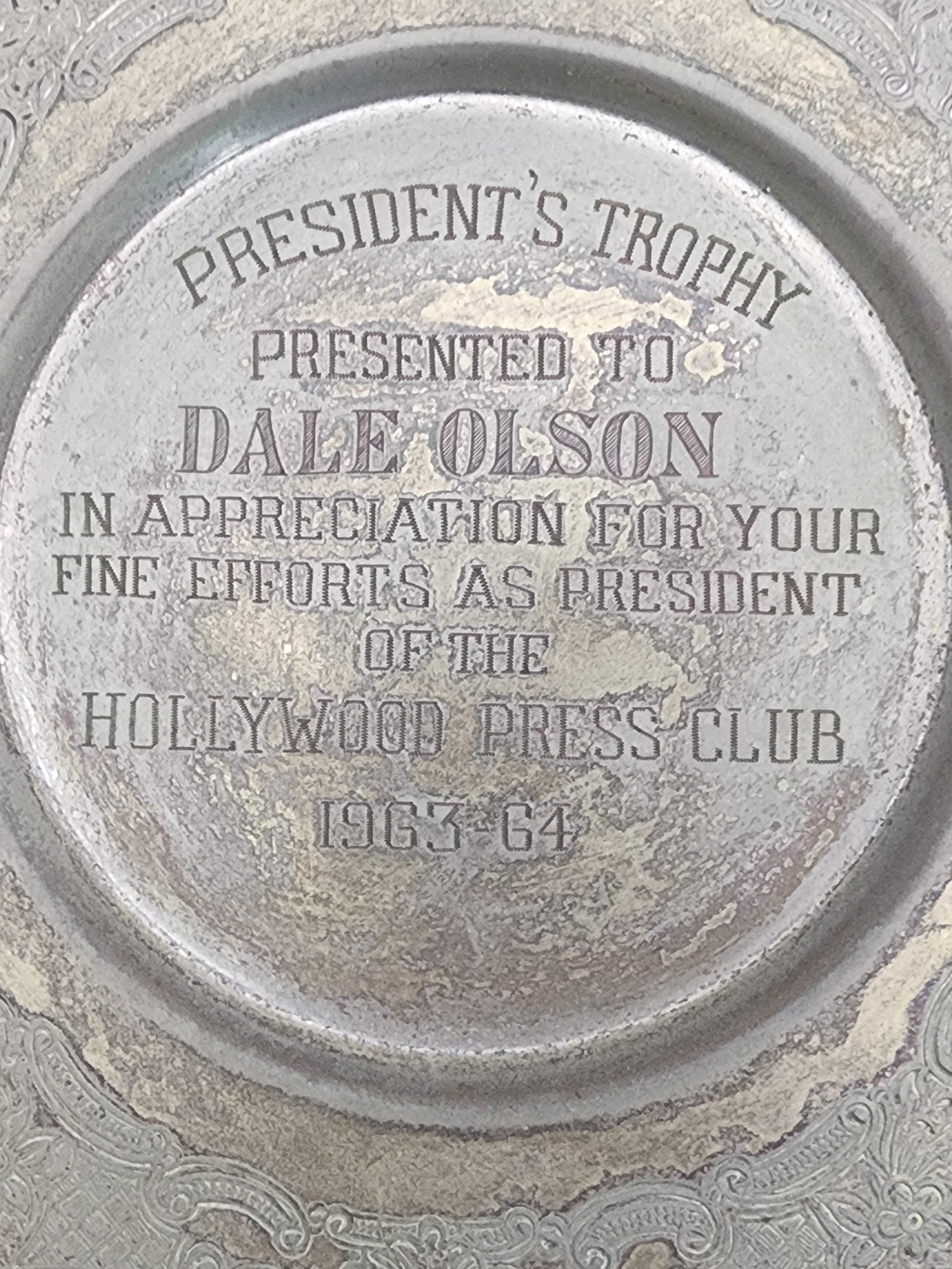 Hollywood Press Club - Commemorative Tray.