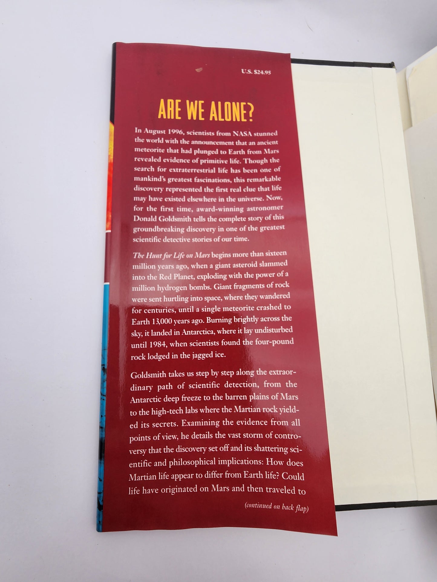 Book "The Hunt for Life on Mars" with Personal Letter