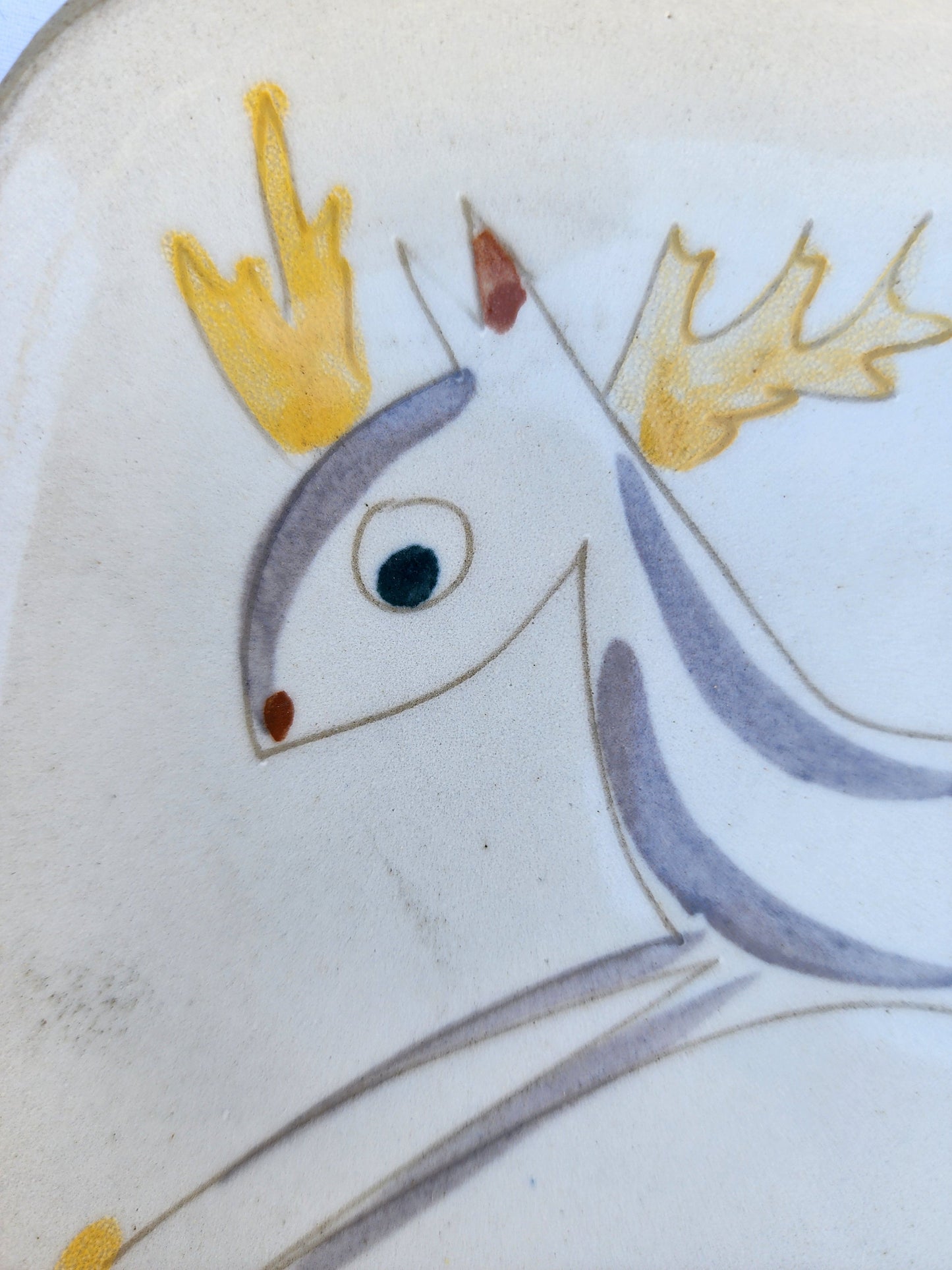 1950s Glidden Pottery Deer/Reindeer Plate