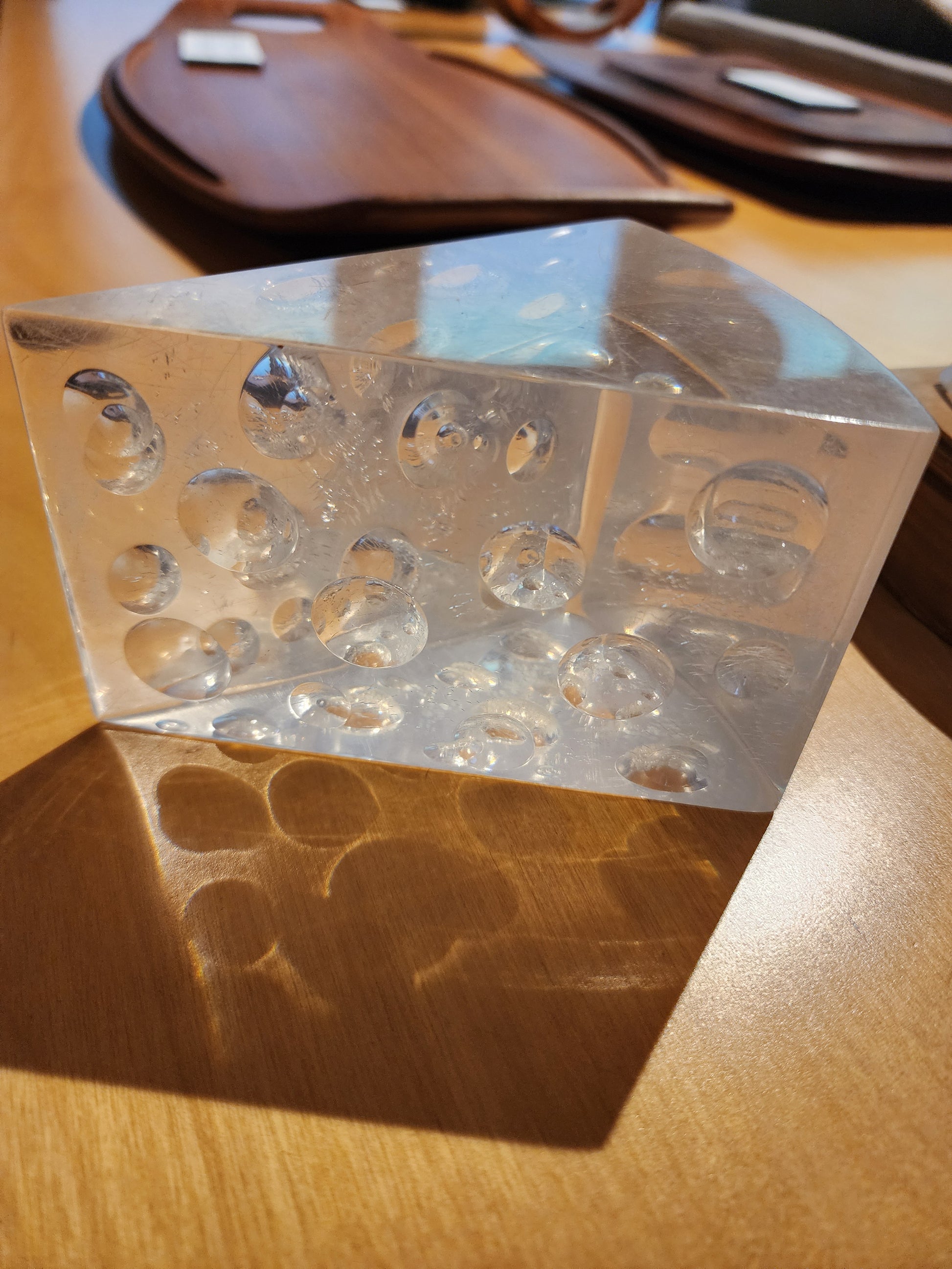 Mid-Century Lucite Block of Cheese.