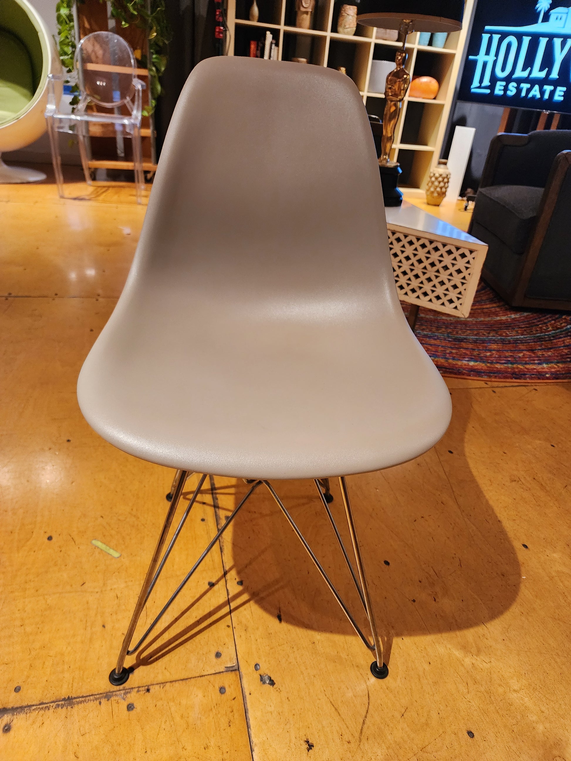 Eames Molded Plastic Side Chairs.