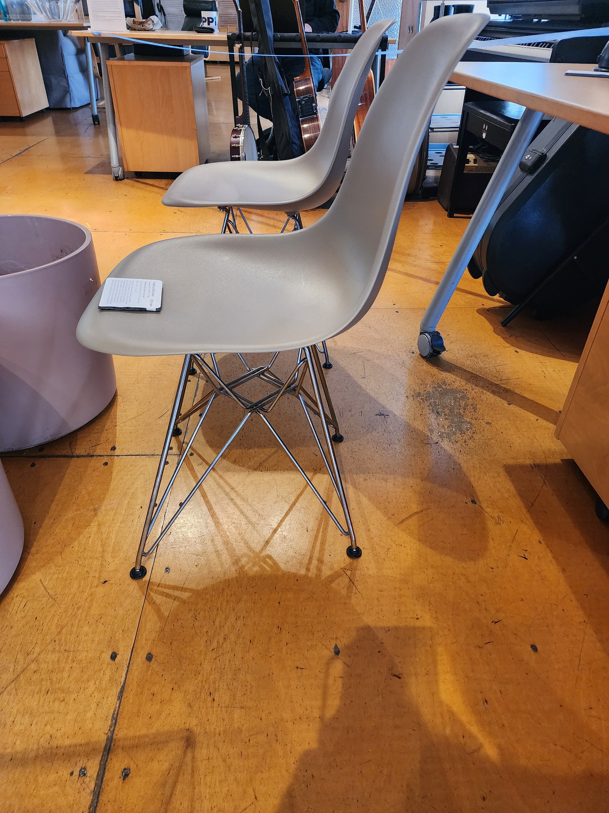 Eames Molded Plastic Side Chairs.
