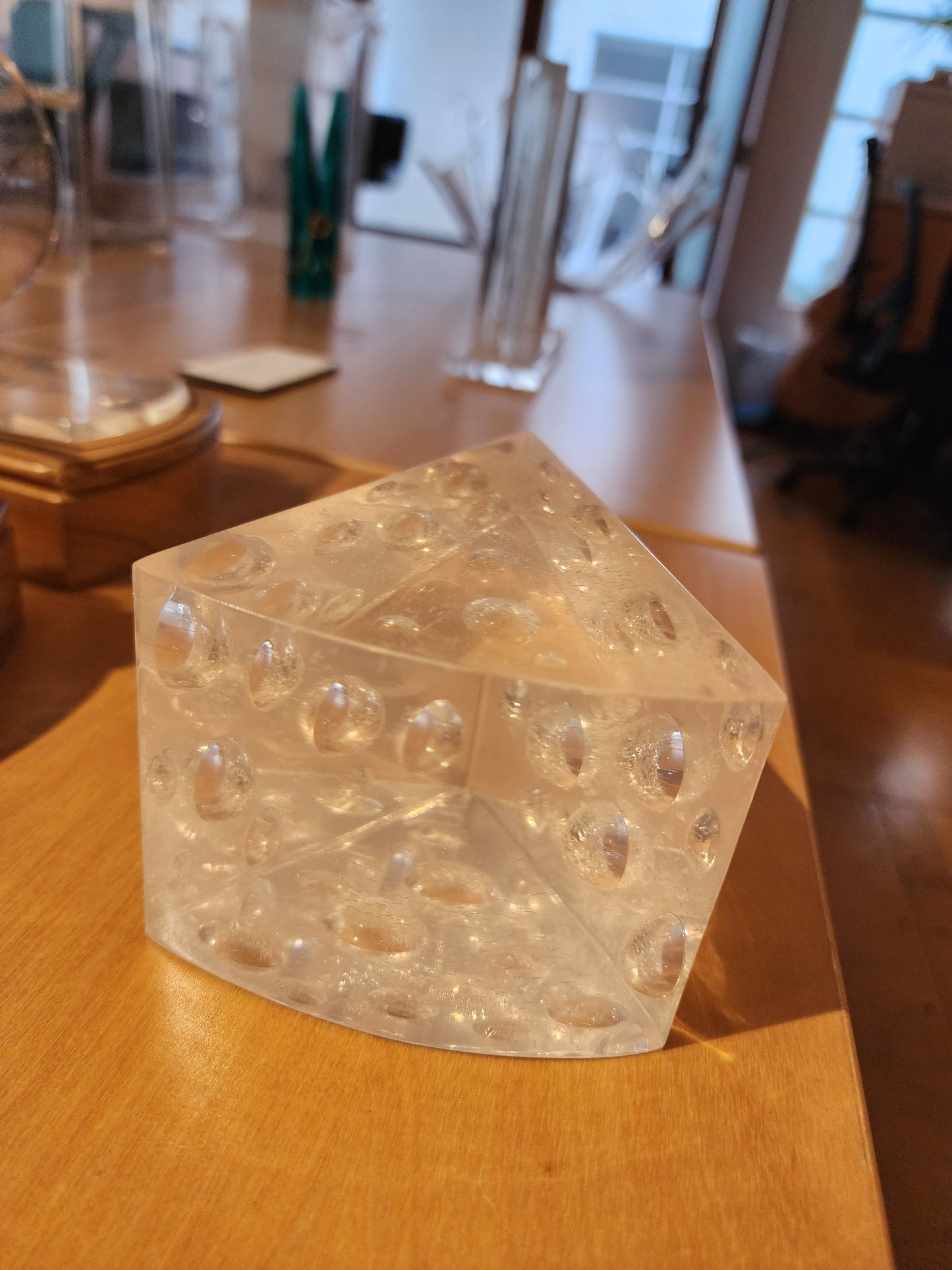 Mid-Century Lucite Block of Cheese.