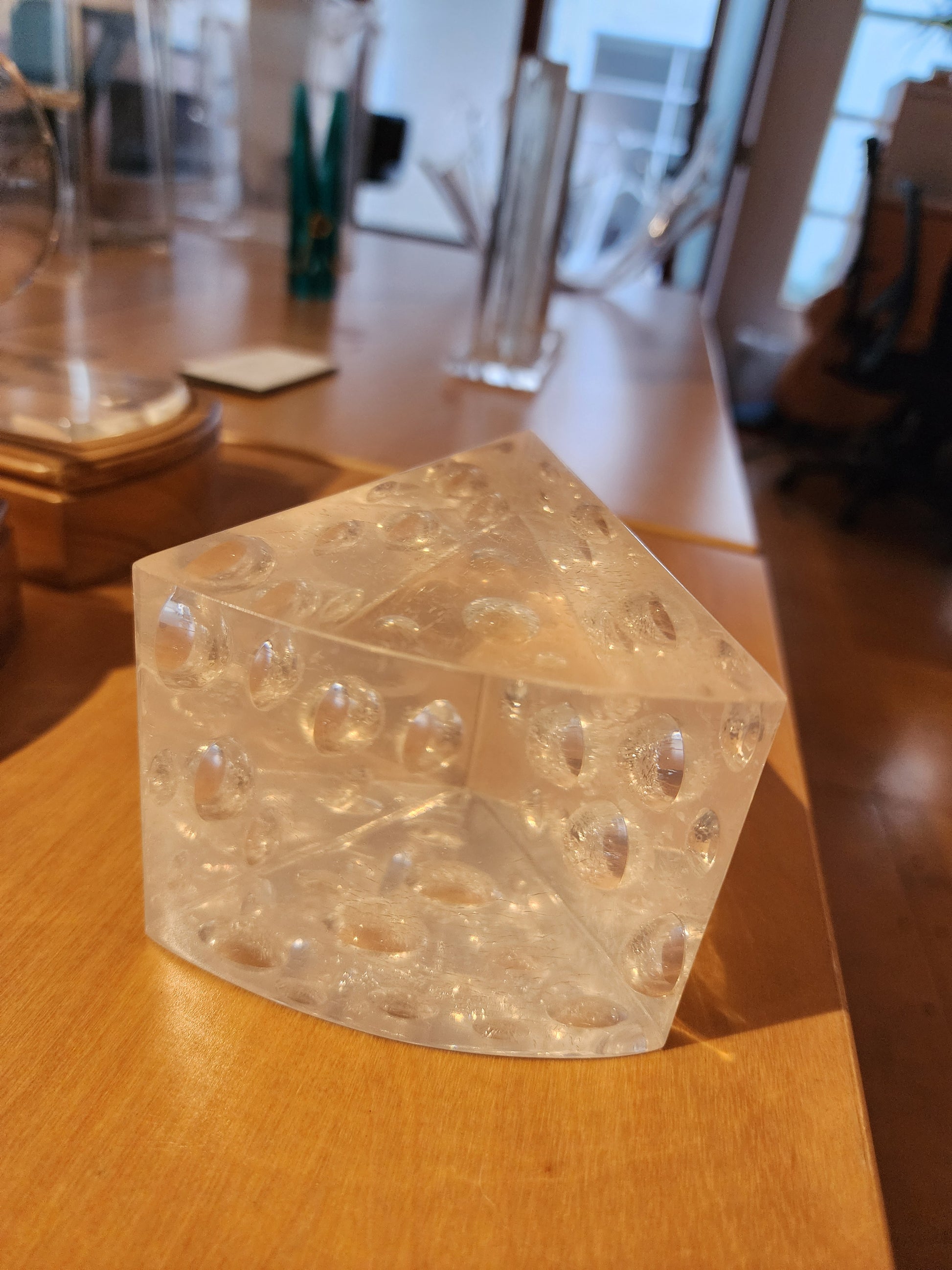 Mid-Century Lucite Block of Cheese.
