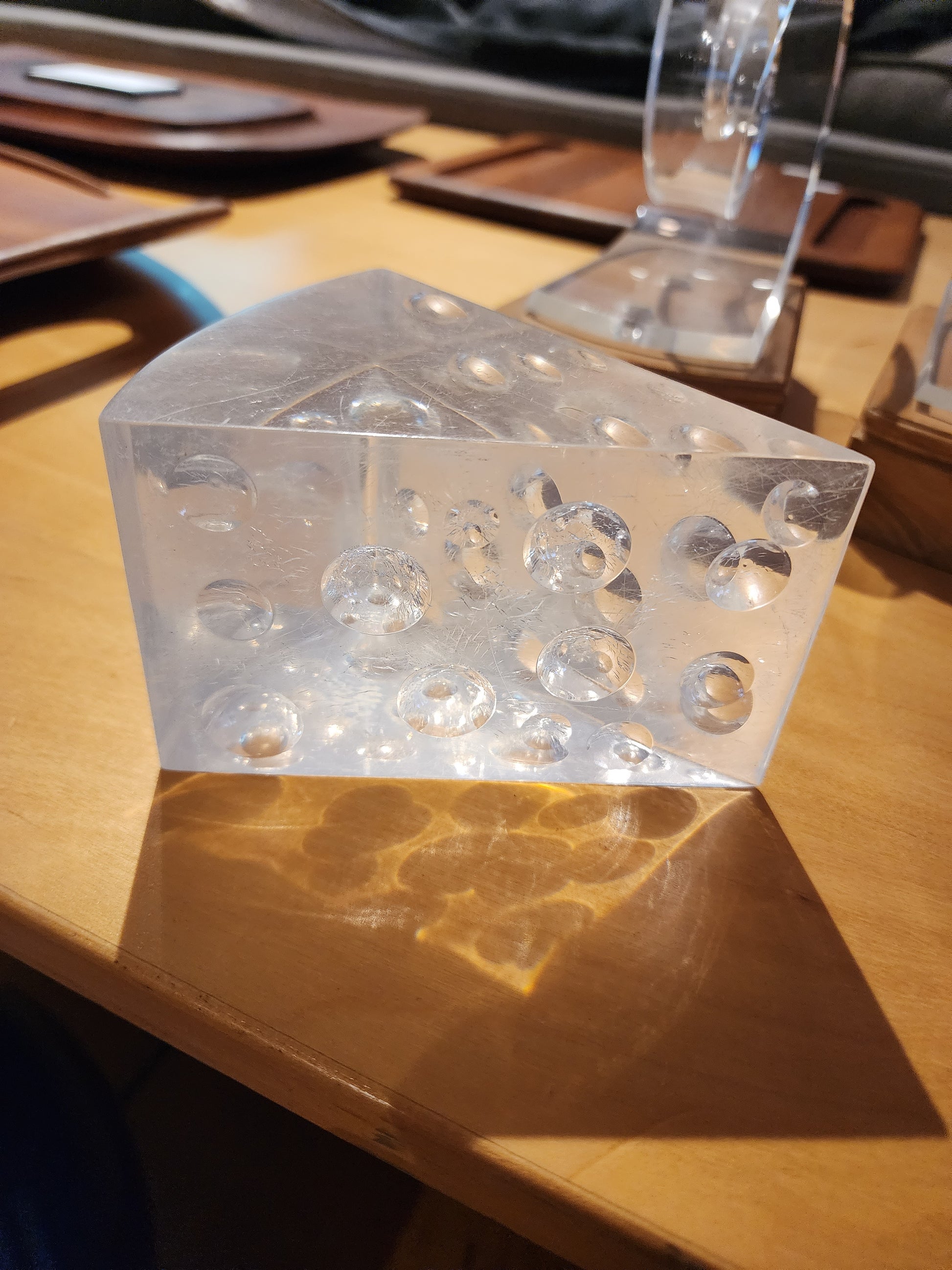 Mid-Century Lucite Block of Cheese.